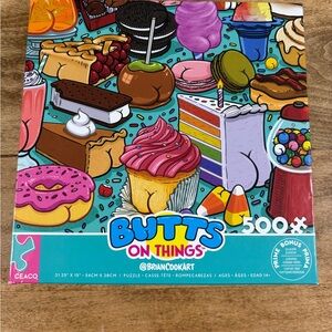 Colorful 'Butts on Things' Funny 500 Piece Puzzle